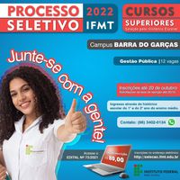 Edital 073/2021 abre inscrições para 12 vagas para o Curso Superior de Tecnologia em Gestão Pública